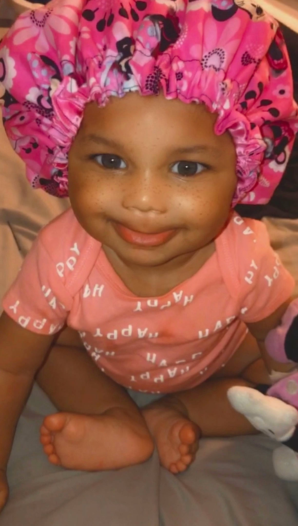 Amiyah Jade joined the competition — help win amazing prizes! baby, cheek, child, face, forehead, hair_accessory, head, headgear, headwear, joy, lip, person, pink, skin, smile, toddler