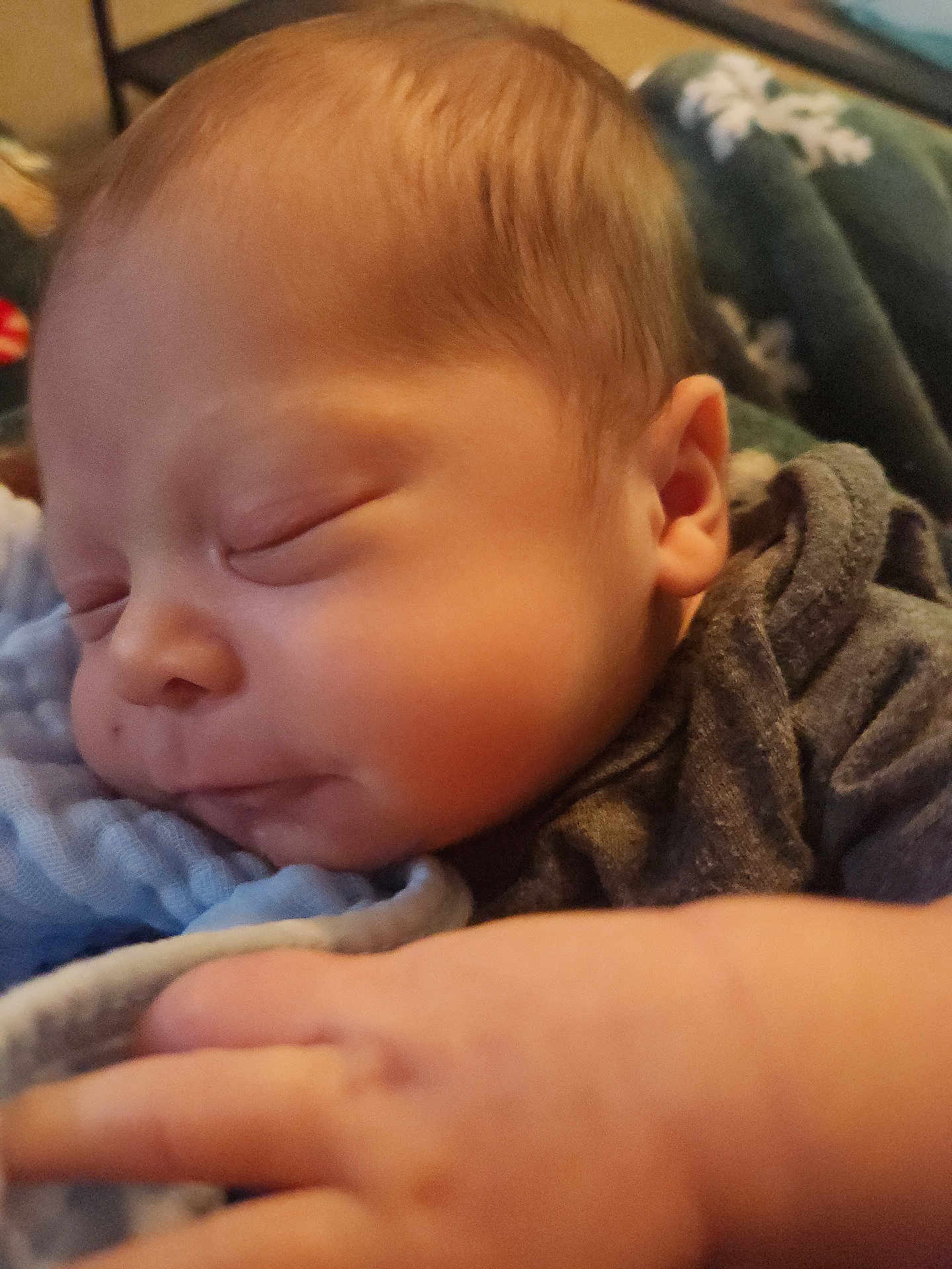 Oliver joined the competition — help win amazing prizes! baby, newborn, infant, sleeping, close_up, face, cheek, hand, blanket, cozy, peaceful, portrait, ear, eyelashes, soft_light, clothing, nursery, resting, cute, tiny