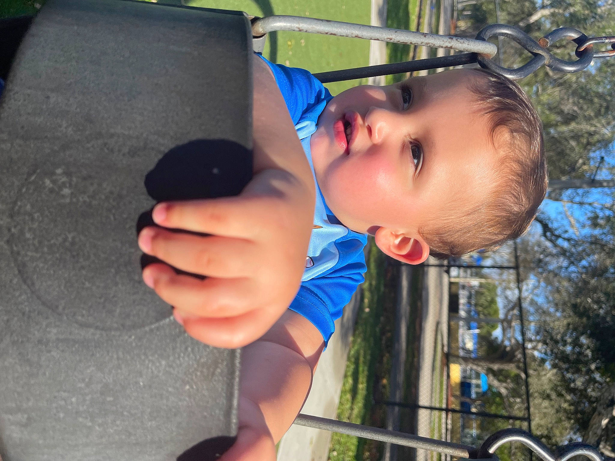 Marco joined the competition — help win amazing prizes! baby, baseball_cap, cap, child, elbow, electric_blue, eyewear, fashion_accessory, fun, gesture, grass, happy, leisure, people_in_nature, person, play, recreation, thumb, toddler, tree