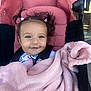 Yasmine participe au concours pour gagner de l'argent avec cette photo : baby, child, stroller, blanket, pink, pigtails, smile, face, childcare, infant, cute, happy, outdoor, clothing, person, seat, toddler, soft, cozy, portrait