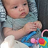 Terrence is registered to the contest to win money with this photo: baby, bodypart, car, car_interior, carseat, couch, cushion, face, finger, furniture, hand, head, homedecor, medication, newborn, person, photography, pill, portrait, toy