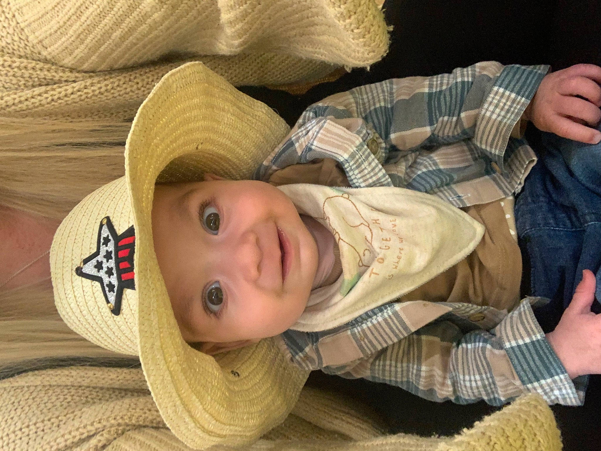 Kobi is registered to the contest to win money with this photo: cap, cheek, child, chin, comfort, facial_expression, fashion_accessory, fun, happy, hat, headwear, mouth, nose, pattern, person, skin, smile, sun_hat, textile, thumb