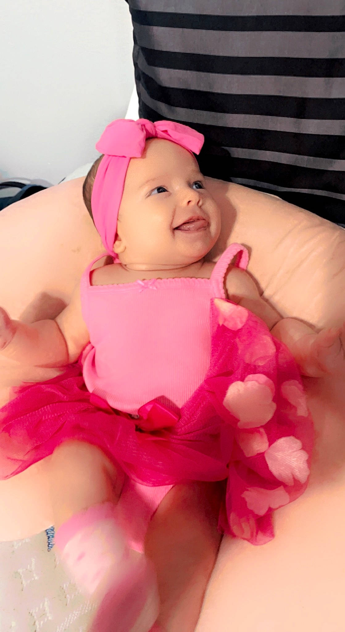 Oakley joined the competition — help win amazing prizes! abdomen, baby, baby_toddler_clothing, comfort, dress, eye, finger, happy, head, headgear, headwear, helmet, joy, leg, magenta, mouth, person, pink, skin, smile