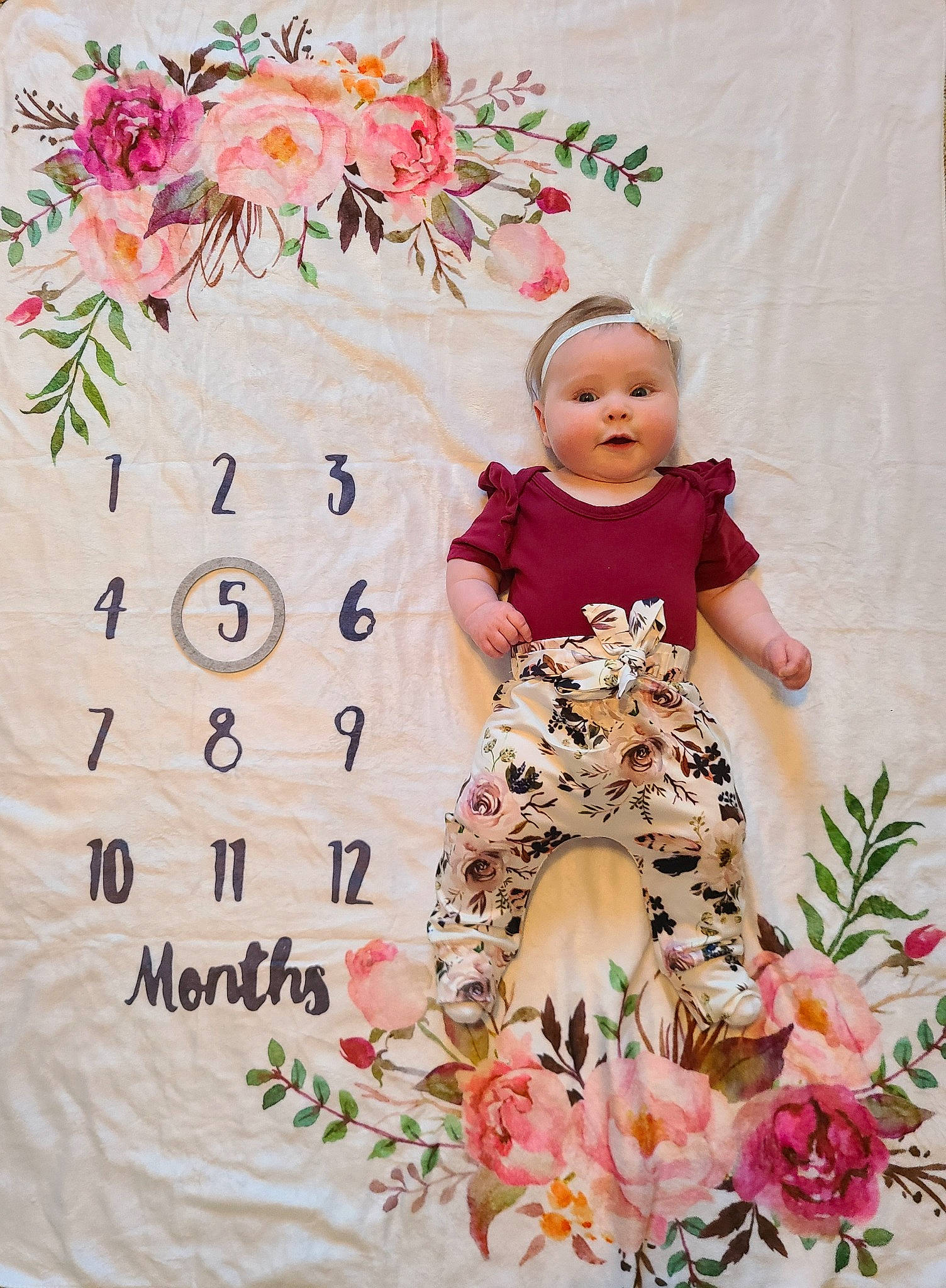 Elaine is registered to the contest to win money with this photo: baby, baby_toddler_clothing, child, comfort, flower, flower_arranging, font, happy, magenta, pattern, peach, person, petal, pink, plant, product, rose, sleeve, smile, textile