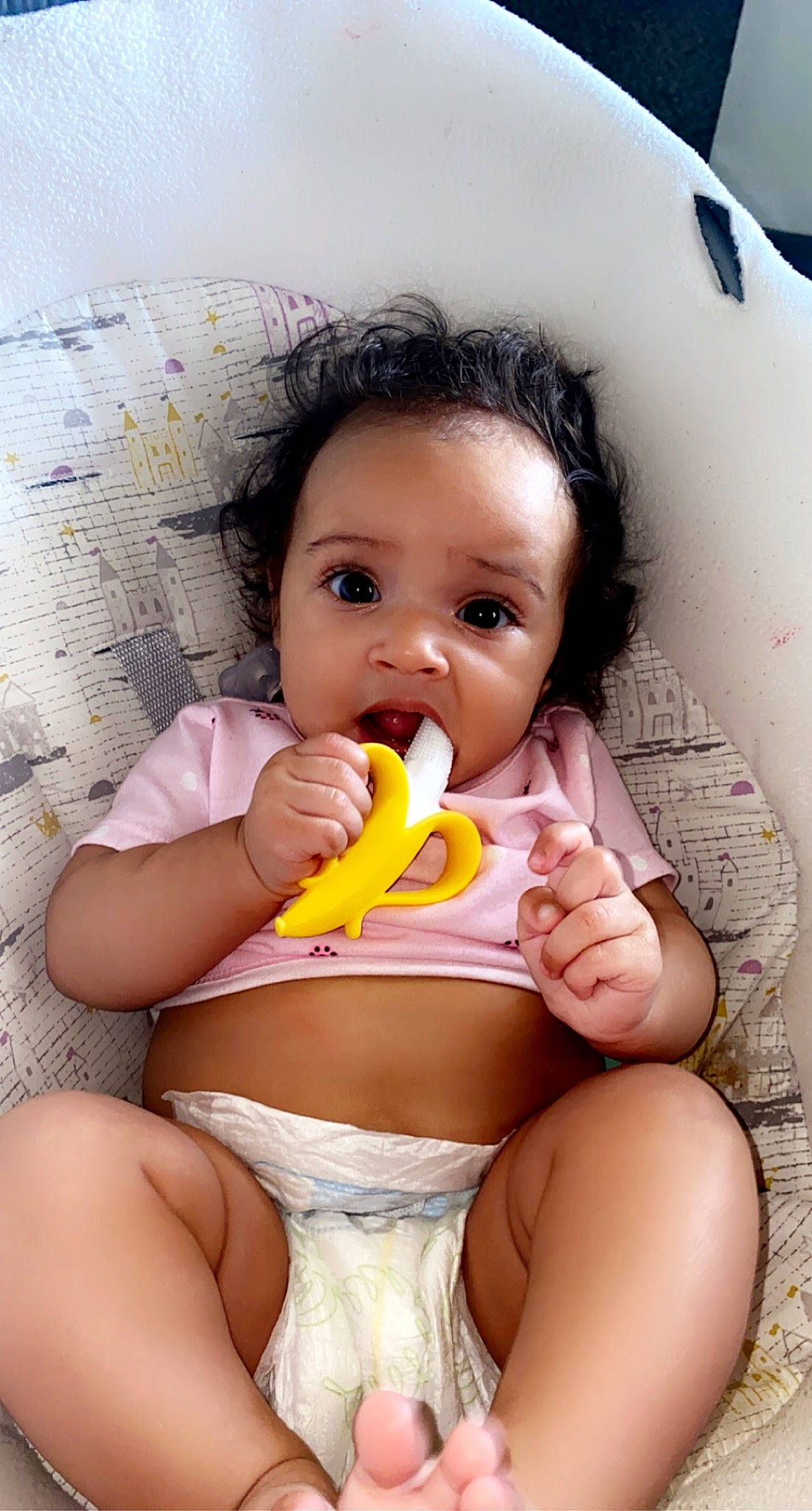 Zamyah is registered to the contest to win money with this photo: arm, baby_toddler_clothing, cheek, eyelash, facial_expression, hand, happy, human_body, joint, leg, lip, mouth, muscle, neck, nose, organ, person, shoulder, skin, stomach