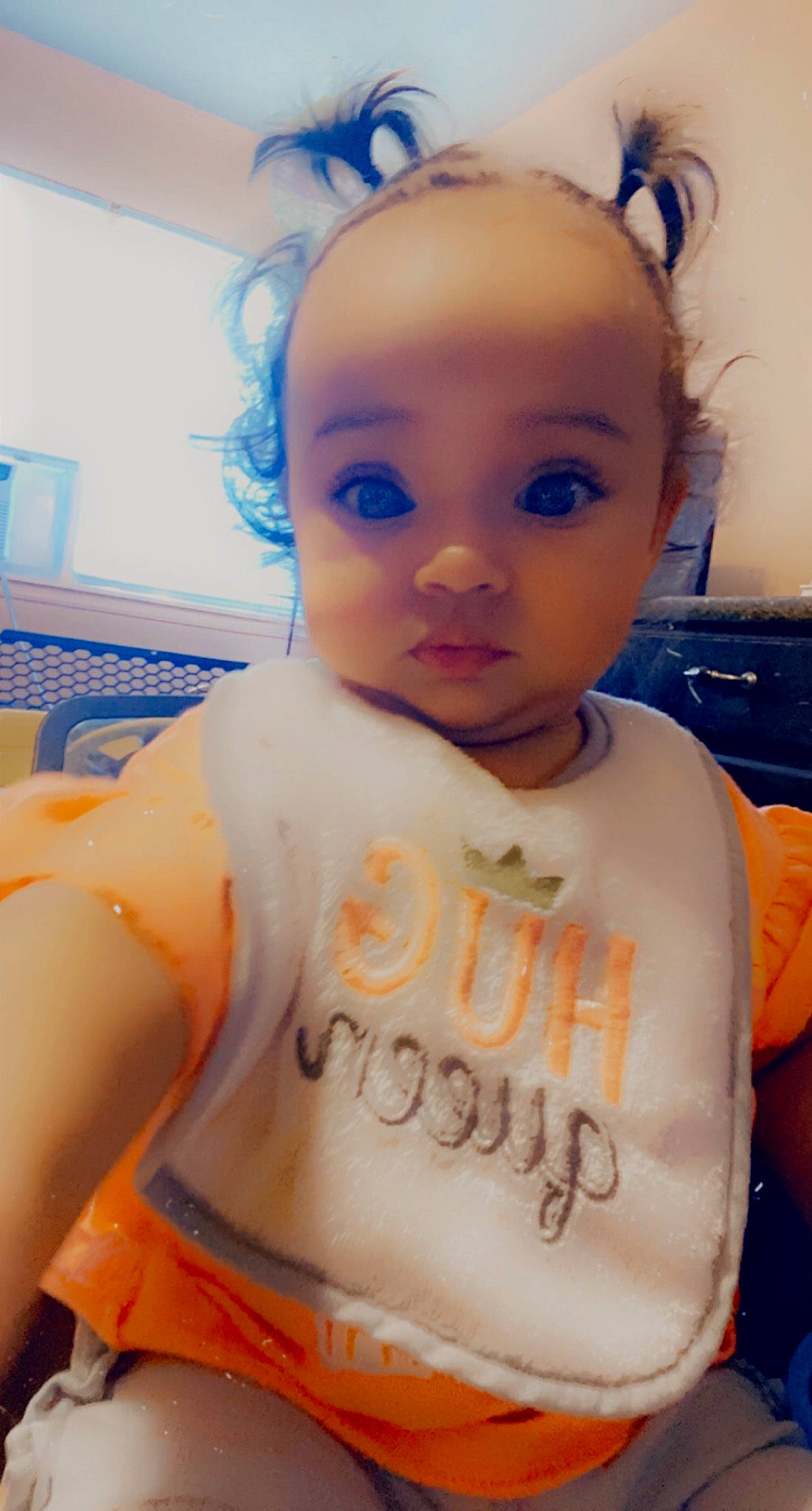 Zamyah joined the competition — help win amazing prizes! baby, baby_toddler_clothing, blue, cheek, chest, child, eyelash, forehead, fun, happy, head, jaw, mouth, neck, person, skin, sleeve, surprise, t_shirt, thigh