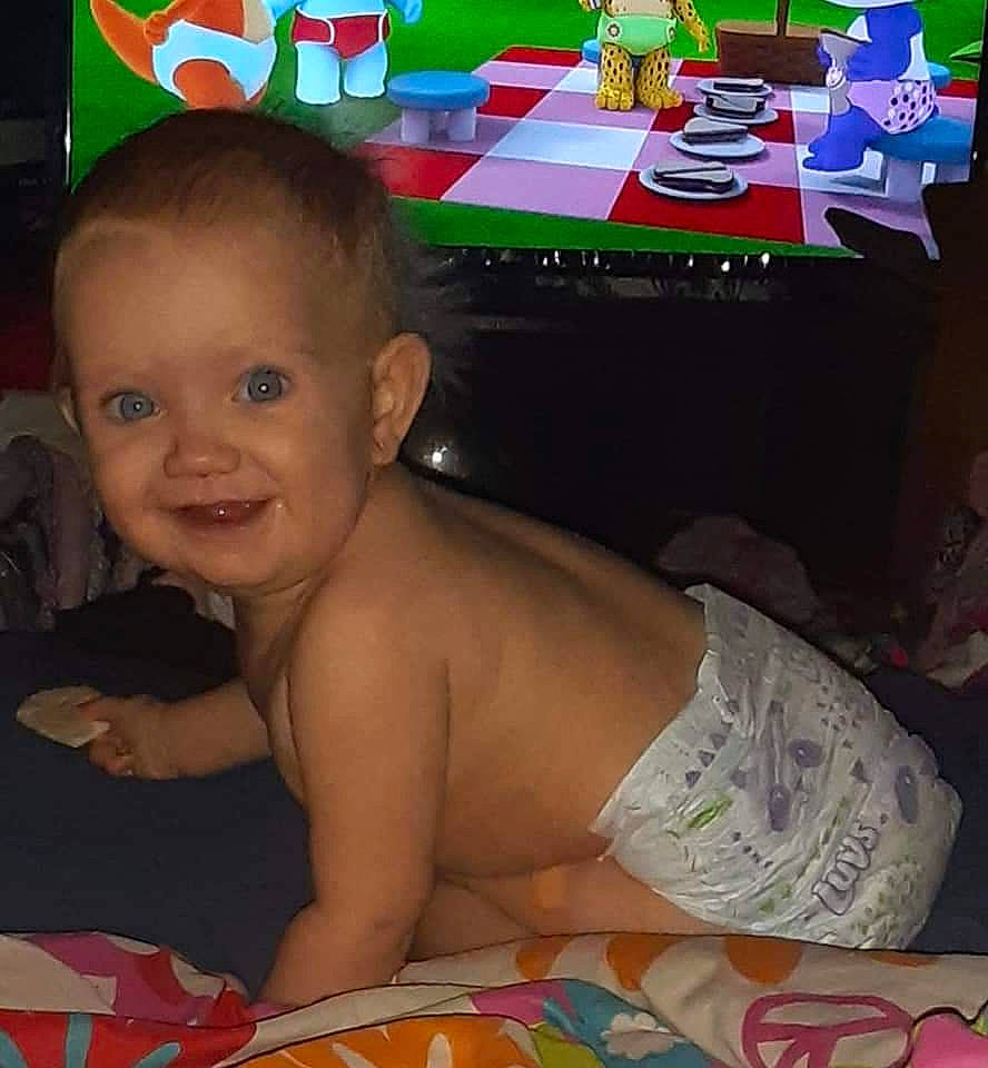 Lilyanna joined the competition — help win amazing prizes! baby, cheek, child, diaper, fun, joy, person, play, smile, toddler, tummy_time