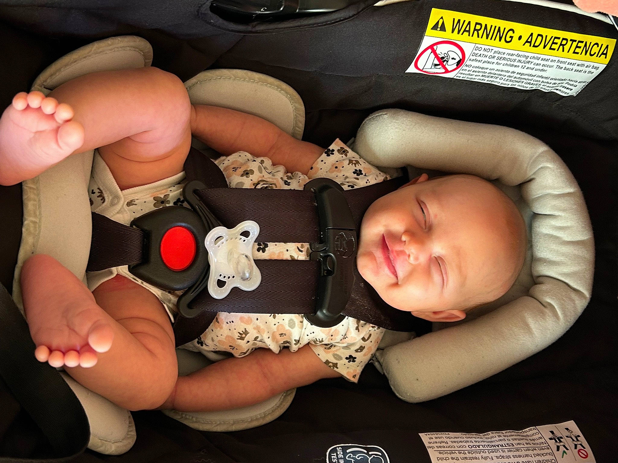 Starrlynn joined the competition — help win amazing prizes! baby, baby_sleeping, baby_toddler_clothing, car_seat, carmine, child, comfort, finger, foot, human_leg, knee, leg, mouth, nail, person, room, thigh, thumb, toddler, toy