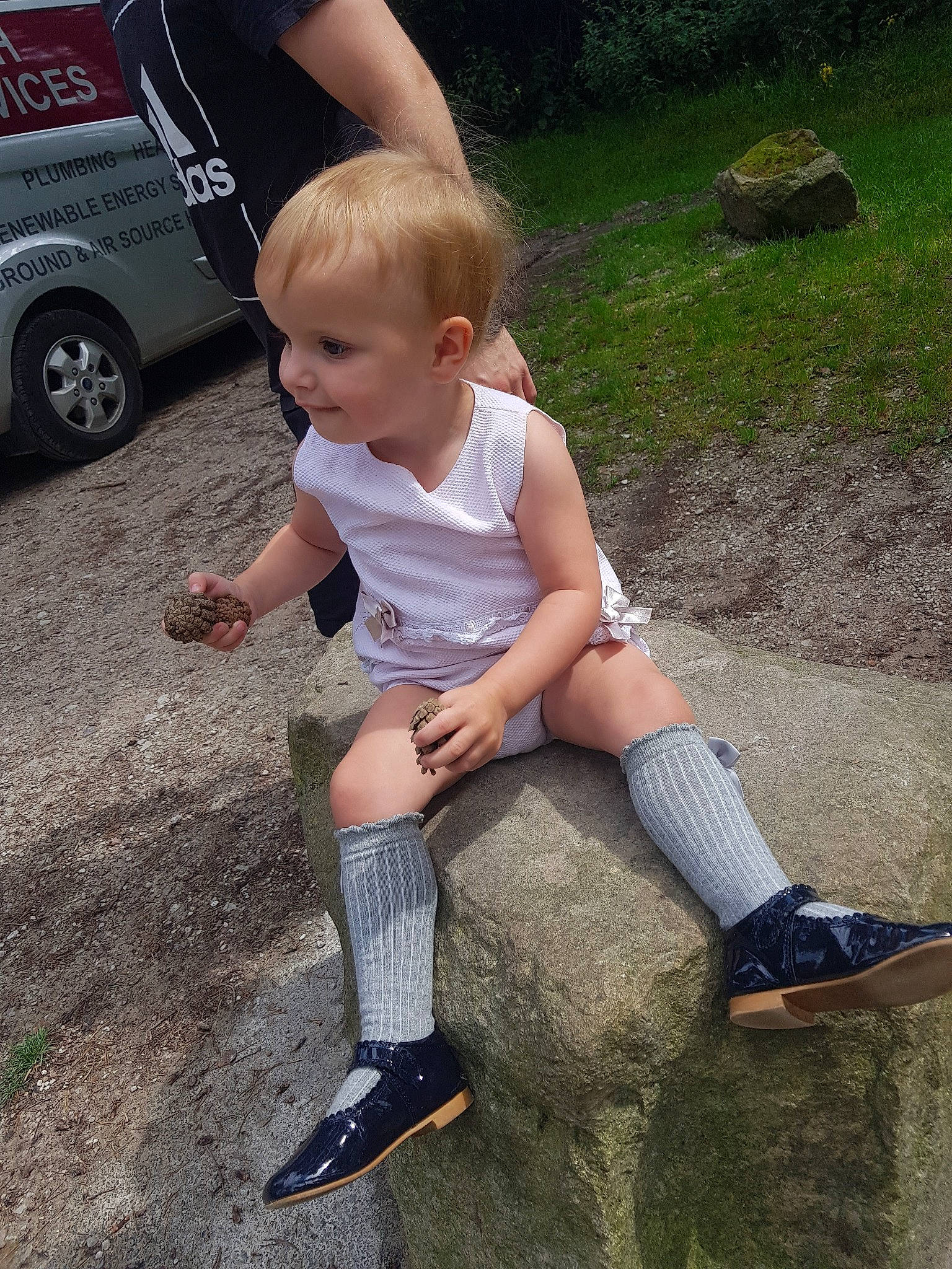 Rorosanna-mae  joined the competition — help win amazing prizes! car, child, family_car, footwear, fun, human_leg, joy, knee, leg, luxury_vehicle, person, shoe, sitting, toddler, tree, vacation, vehicle, vehicle_door