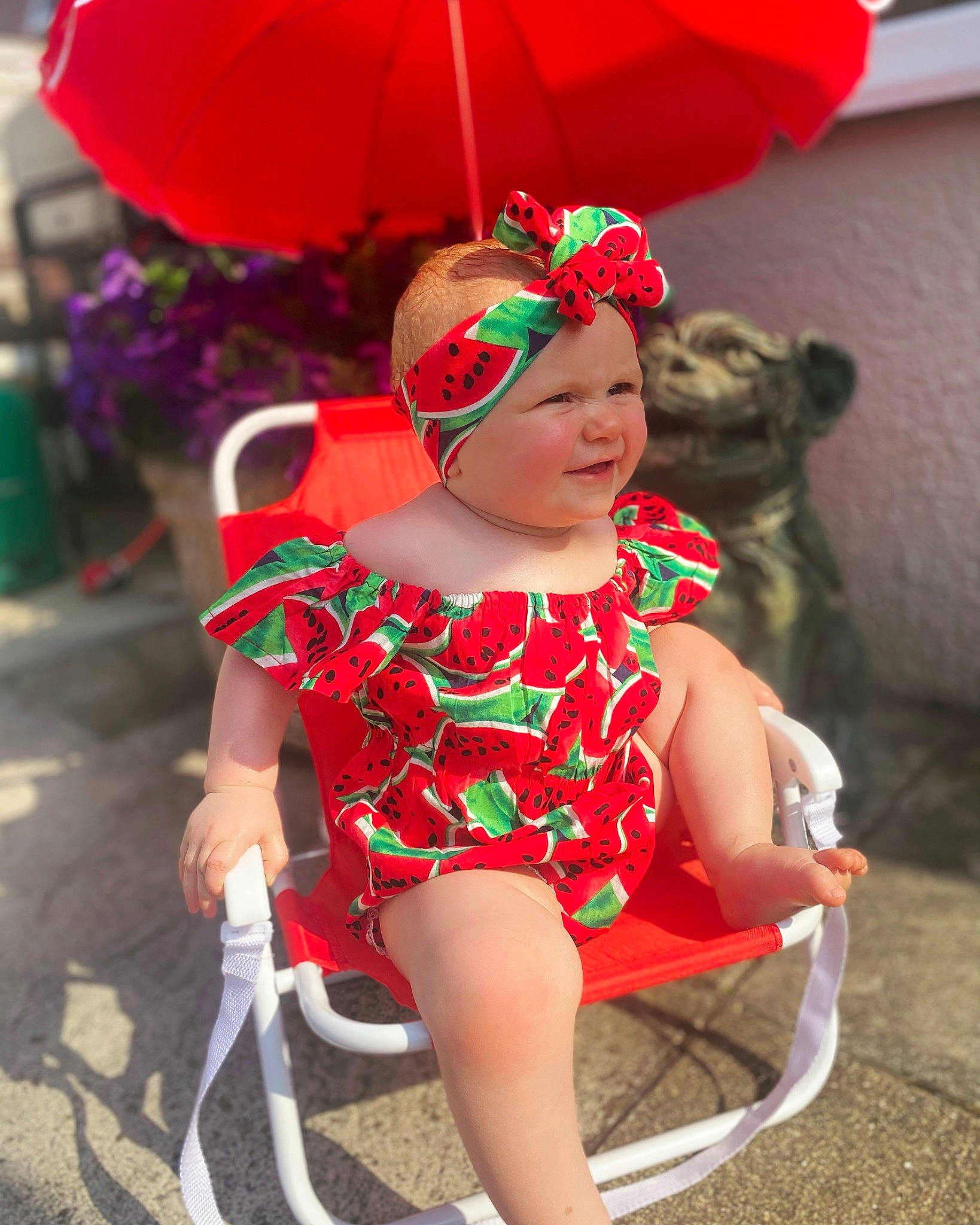 Blossom joined the competition — help win amazing prizes! baby, baby_toddler_clothing, costume, dress, entertainment, event, face, fun, grass, happy, head, headgear, headwear, joy, leisure, magenta, party_supply, person, pink, plant