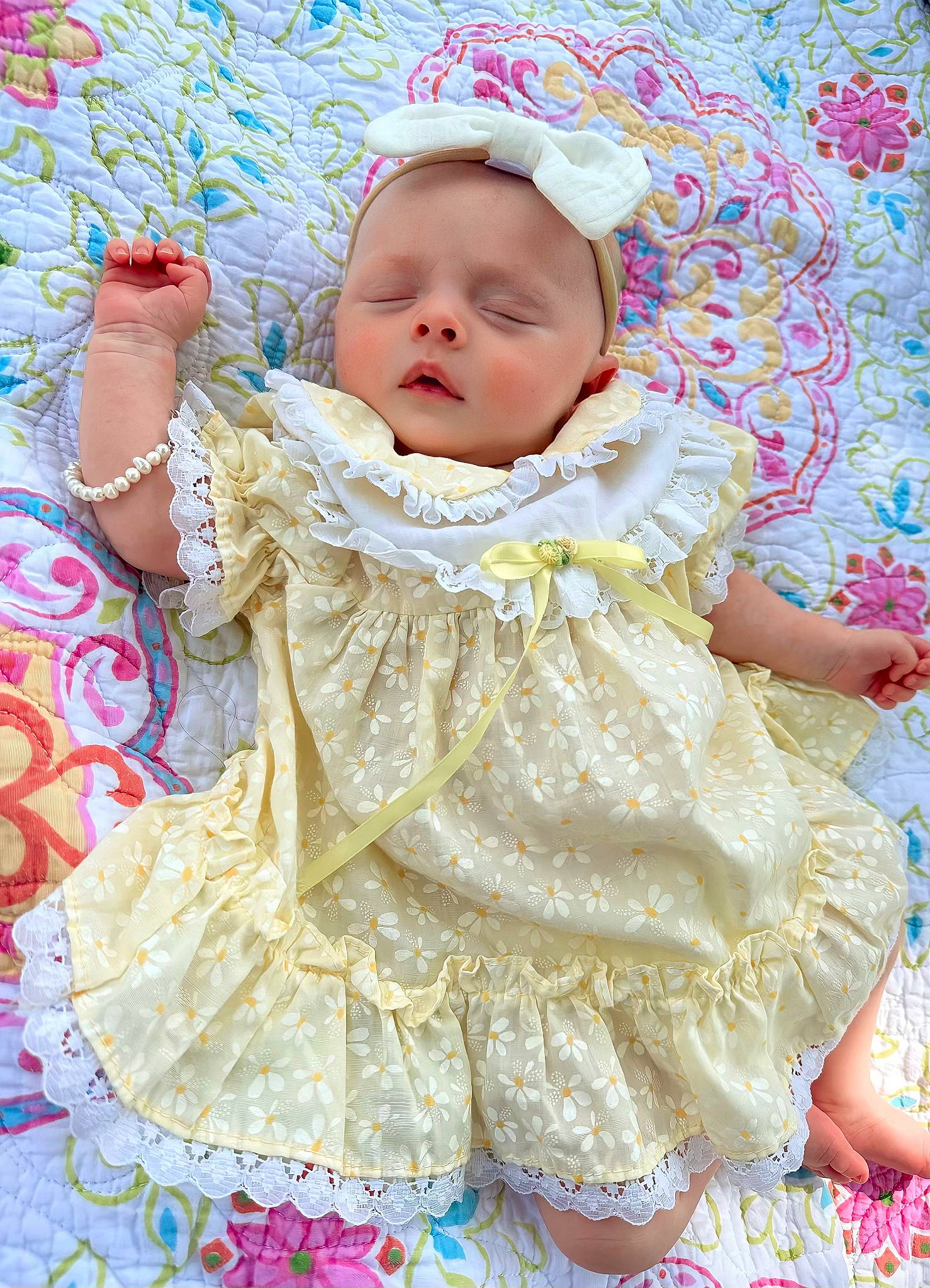 Jensyn joined the competition — help win amazing prizes! baby, baby_products, baby_toddler_clothing, cheek, child, day_dress, dress, embellishment, event, fun, happy, headgear, one_piece_garment, pattern, person, pink, ruffle, skin, sleeve, textile