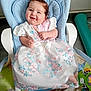 Candice participe au concours pour gagner de l'argent avec cette photo : baby, child, smile, dress, flower_embroidery, baby_chair, indoor, toy, happy, cute, person, hair_tie, pale_blue, white_clothing, floor, comfort, infant, portrait, sitting, cozy