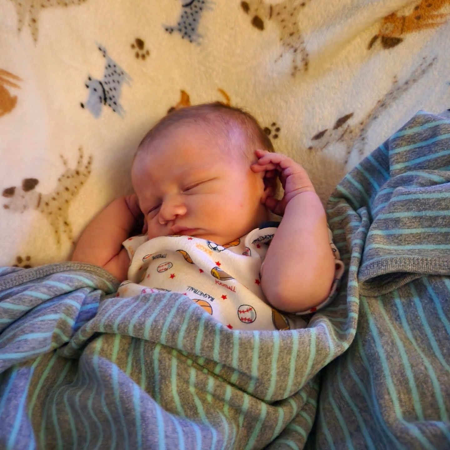 Grayson joined the competition — help win amazing prizes! baby, bed, bedroom, blanket, bodypart, face, finger, furniture, hand, head, homedecor, indoors, newborn, person, photography, portrait, quilt, room, sleeping, towel