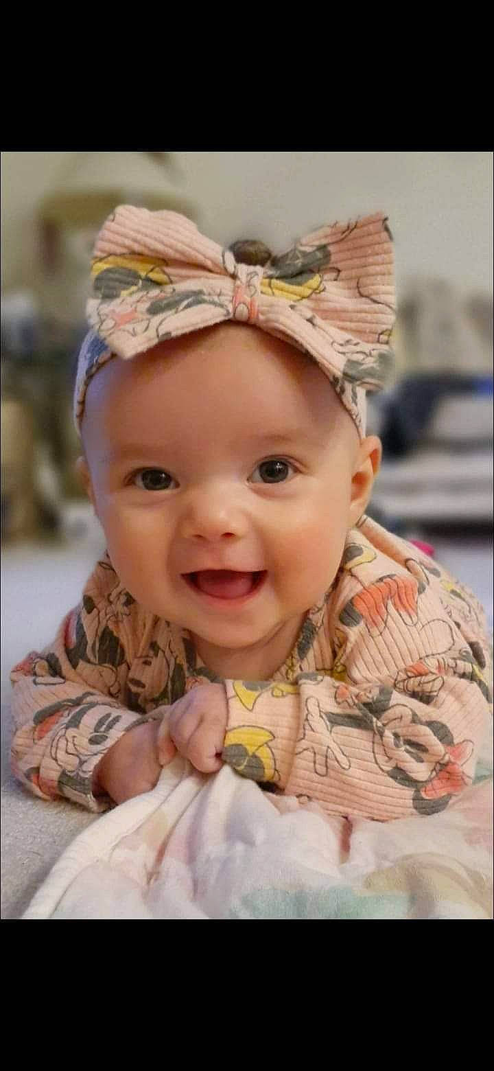 Helena joined the competition — help win amazing prizes! baby, baby_toddler_clothing, child, dress, event, eye, eyebrow, fashion_accessory, fun, hair_accessory, happy, headband, headpiece, headwear, iris, joy, peach, person, pink, skin
