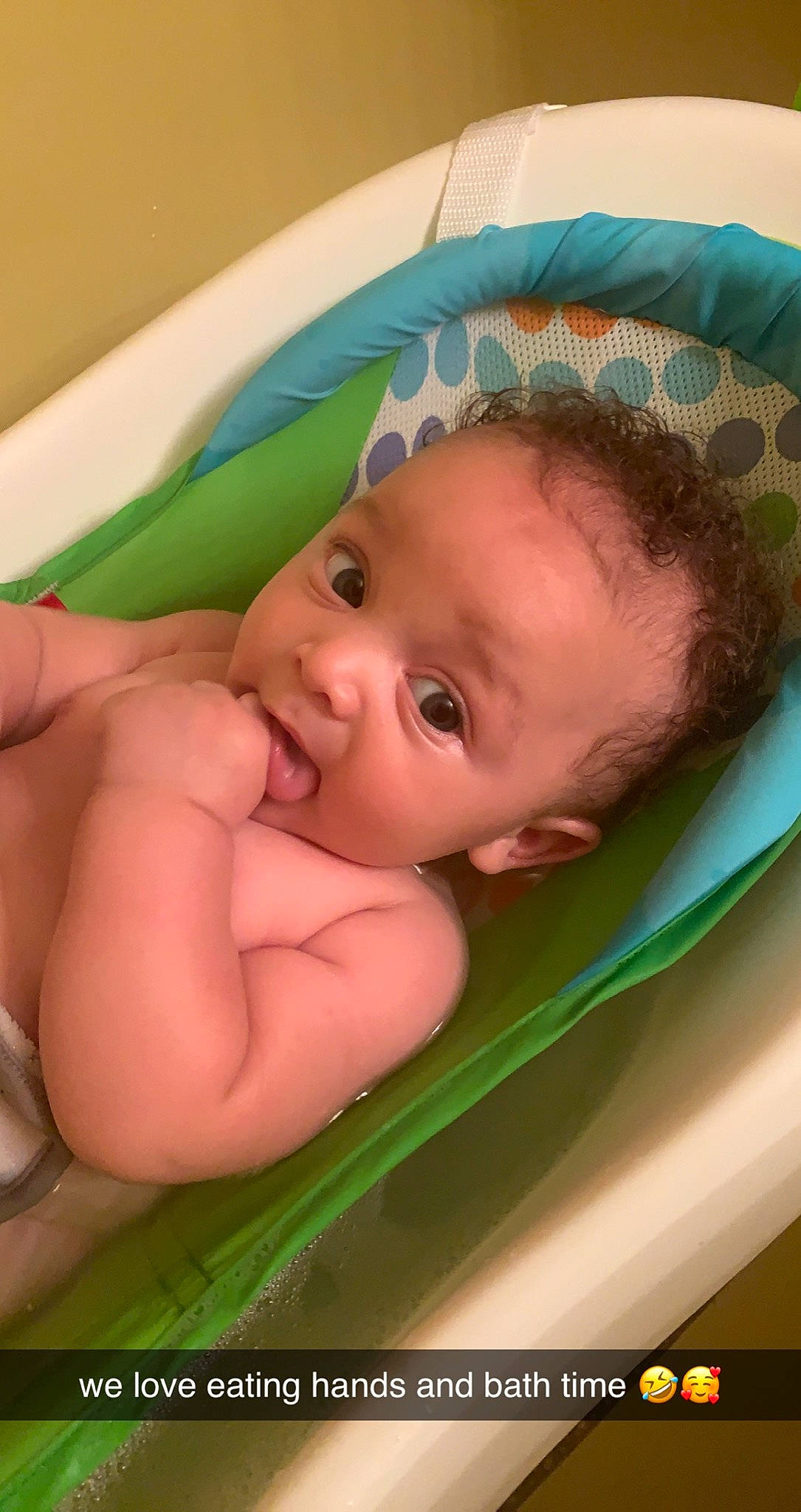 Carter joined the competition — help win amazing prizes! baby, baby_bathing, baby_products, baby_toddler_clothing, bathing, cheek, child, close_up, comfort, eye, eyebrow, eyelash, fun, happy, iris, nose, person, room, skin, surprise