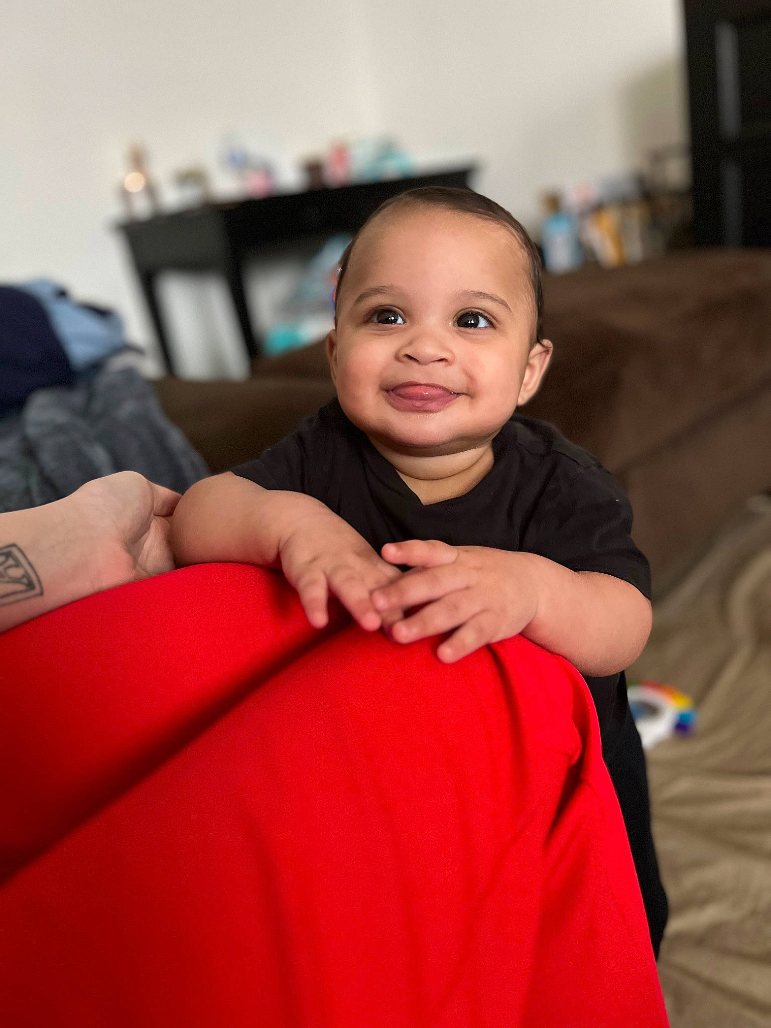 Amir joined the competition — help win amazing prizes! baby, baby_toddler_clothing, cheek, child, comfort, event, facial_expression, finger, flash_photography, flooring, formal_wear, fun, happy, joy, magenta, person, room, shoulder, sitting, skin