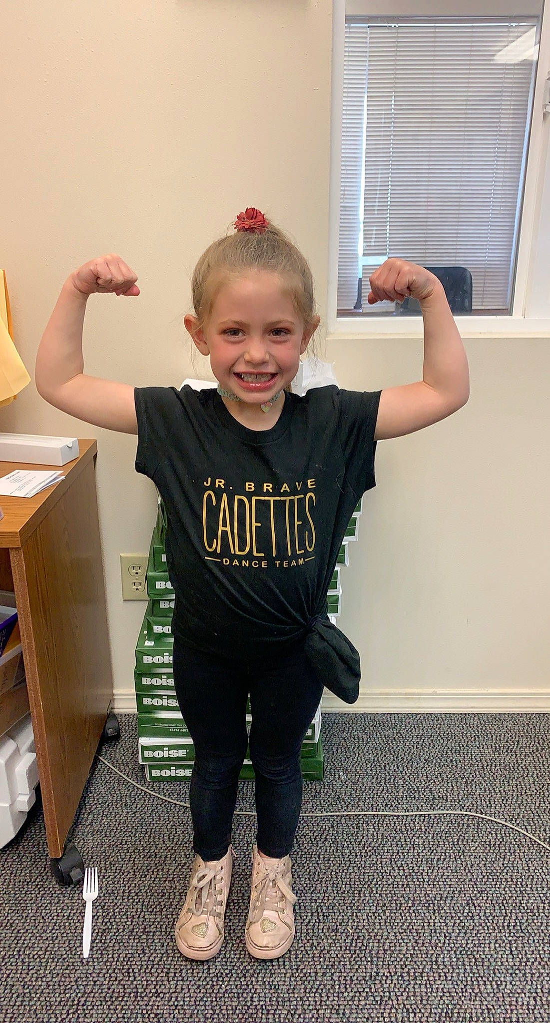 Breeslynn joined the competition — help win amazing prizes! active_pants, baby_toddler_clothing, chair, eye, face, flooring, fun, happy, head, joint, joy, knee, person, sleeve, smile, sportswear, standing, sweatpant, t_shirt, table