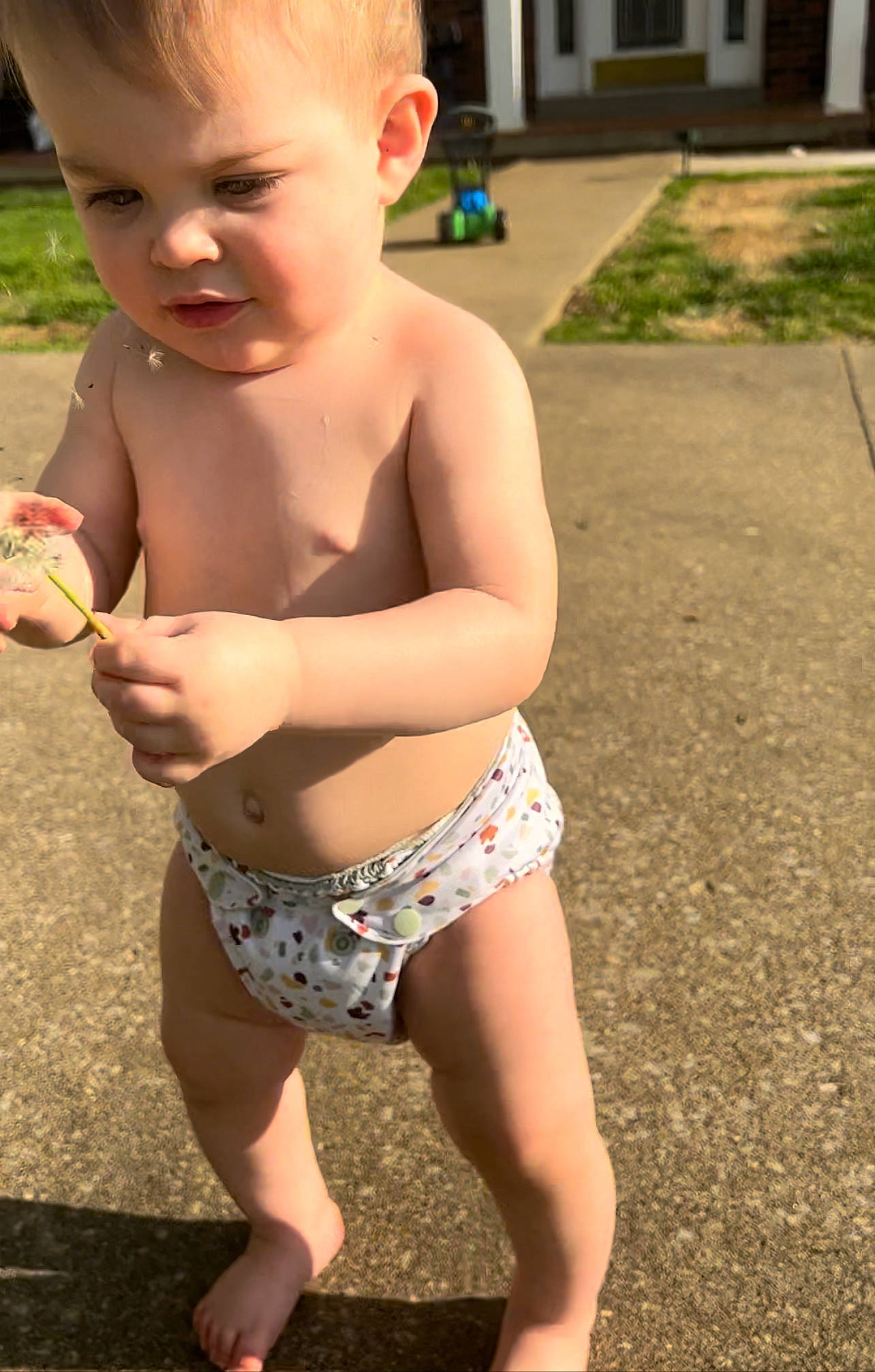 Noa is registered to the contest to win money with this photo: barechested, barefoot, chest, finger, fun, grass, human_leg, joint, knee, leg, navel, person, plant, sunglasses, swimwear, thigh, toddler, trunk, trunks, underpants