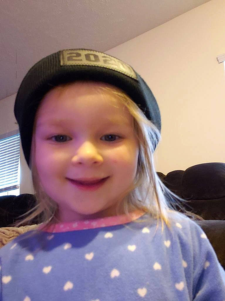 Bryleigh joined the competition — help win amazing prizes! baby_toddler_clothing, cap, child, eyebrow, fashion_accessory, fun, hair_accessory, happy, hat, headgear, headwear, helmet, joy, lip, magenta, pattern, person, personal_protective_equipment, room, smile