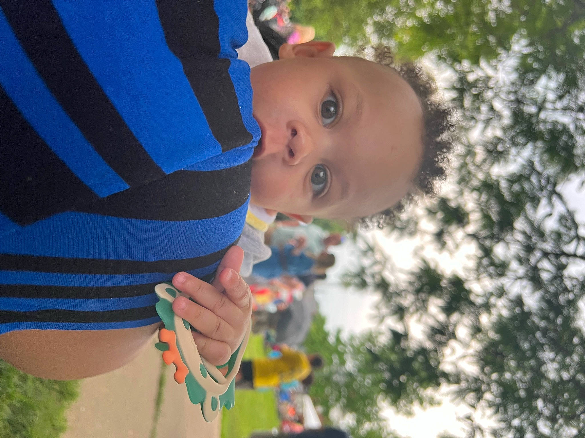 Aaron is registered to the contest to win money with this photo: baby, blue, child, daytime, electric_blue, fun, grass, happy, hat, headgear, leisure, people_in_nature, person, photograph, plant, recreation, sky, summer, sun_hat, toddler