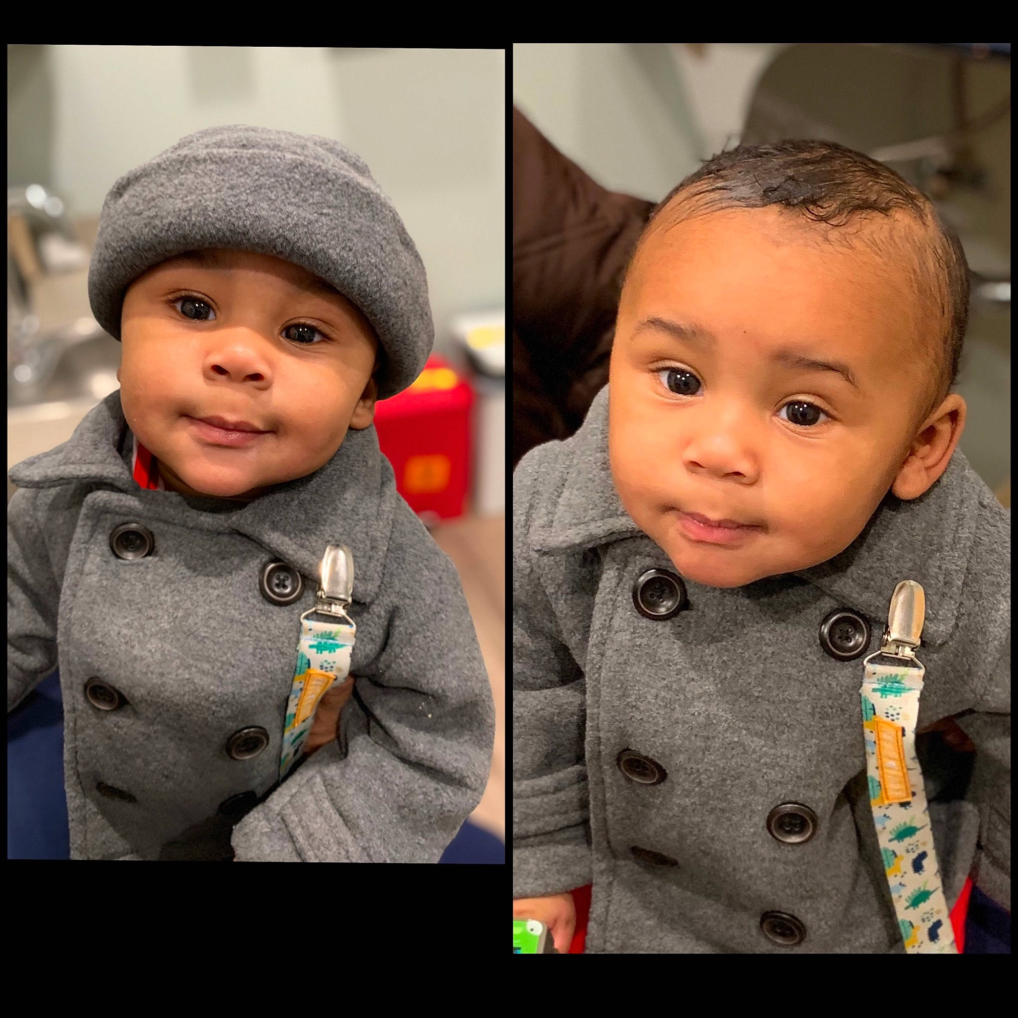 Keenan is registered to the contest to win money with this photo: baby_toddler_clothing, black, cap, cheek, chin, eye, eyebrow, forehead, hairstyle, happy, head, headwear, lip, mouth, nose, organ, outerwear, person, photograph, product