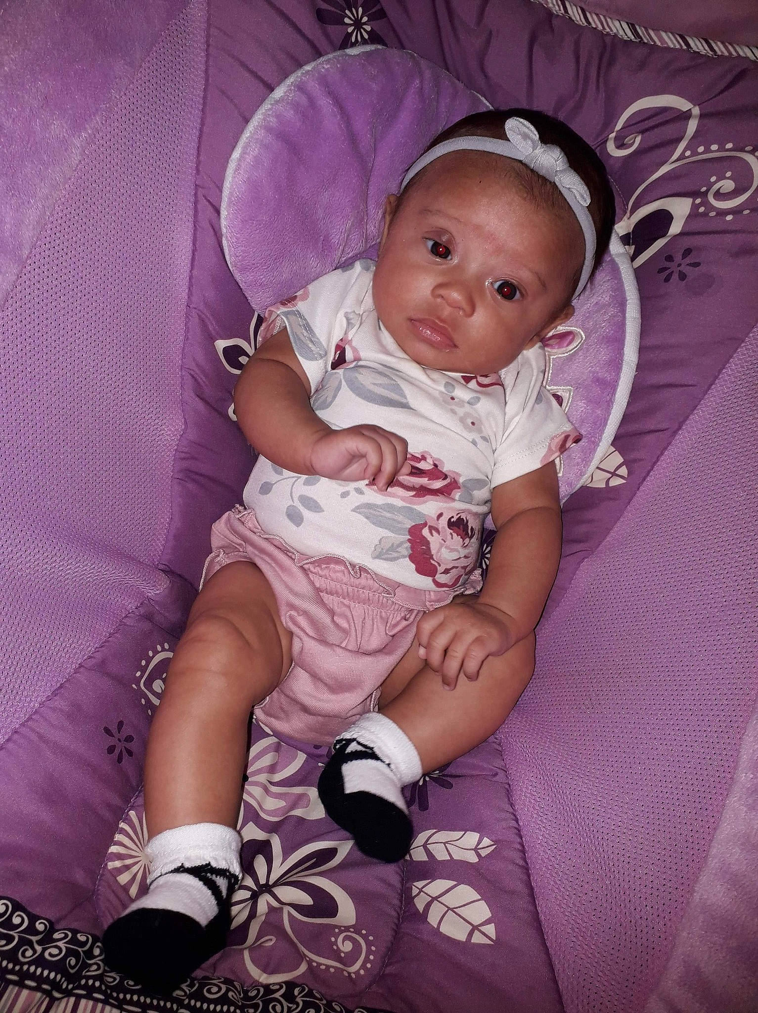 Ka'Liah joined the competition — help win amazing prizes! baby, baby_products, baby_toddler_clothing, cheek, child, eye, person, pink, product, purple, skin, smile, toddler, violet