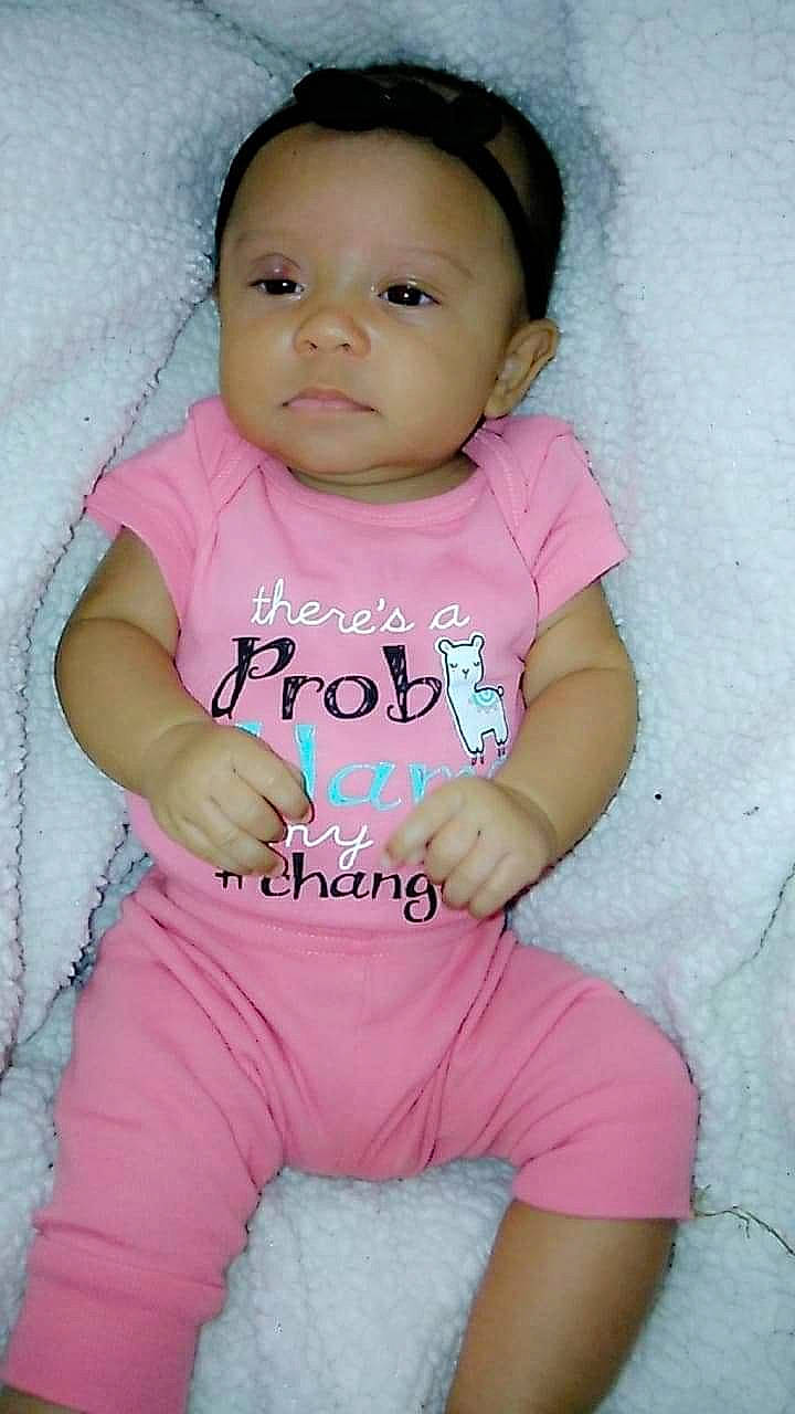 Ka'Liah is registered to the contest to win money with this photo: baby, baby_products, baby_toddler_clothing, cheek, child, person, pink, product, skin, sleeve, toddler