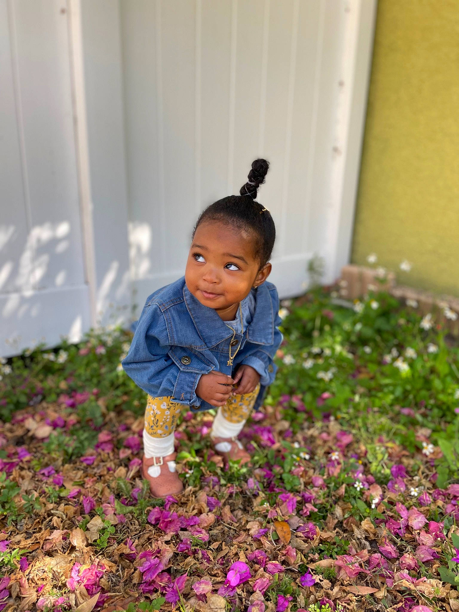 Kylani joined the competition — help win amazing prizes! annual_plant, door, dress, flower, flowering_plant, garden, grass, groundcover, happy, landscape, leisure, magenta, people_in_nature, person, petal, pink, plant, purple, shrub, soil