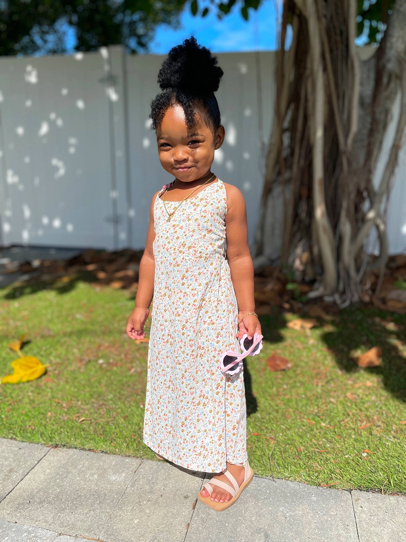 Kylani joined the competition — help win amazing prizes! asphalt, child, day_dress, dress, event, fashion_design, formal_wear, fun, grass, happy, joy, leisure, magenta, one_piece_garment, pattern, people_in_nature, person, plant, smile, street_fashion