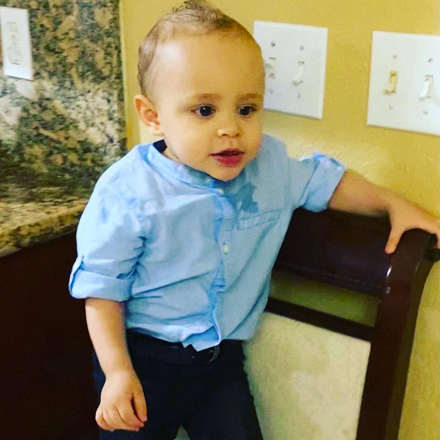 Evan joined the competition — help win amazing prizes! baby, baby_toddler_clothing, cheek, chin, collar, dress_shirt, elbow, electric_blue, eye, happy, iris, neck, nose, person, skin, sleeve, standing, t_shirt, toddler, trunk