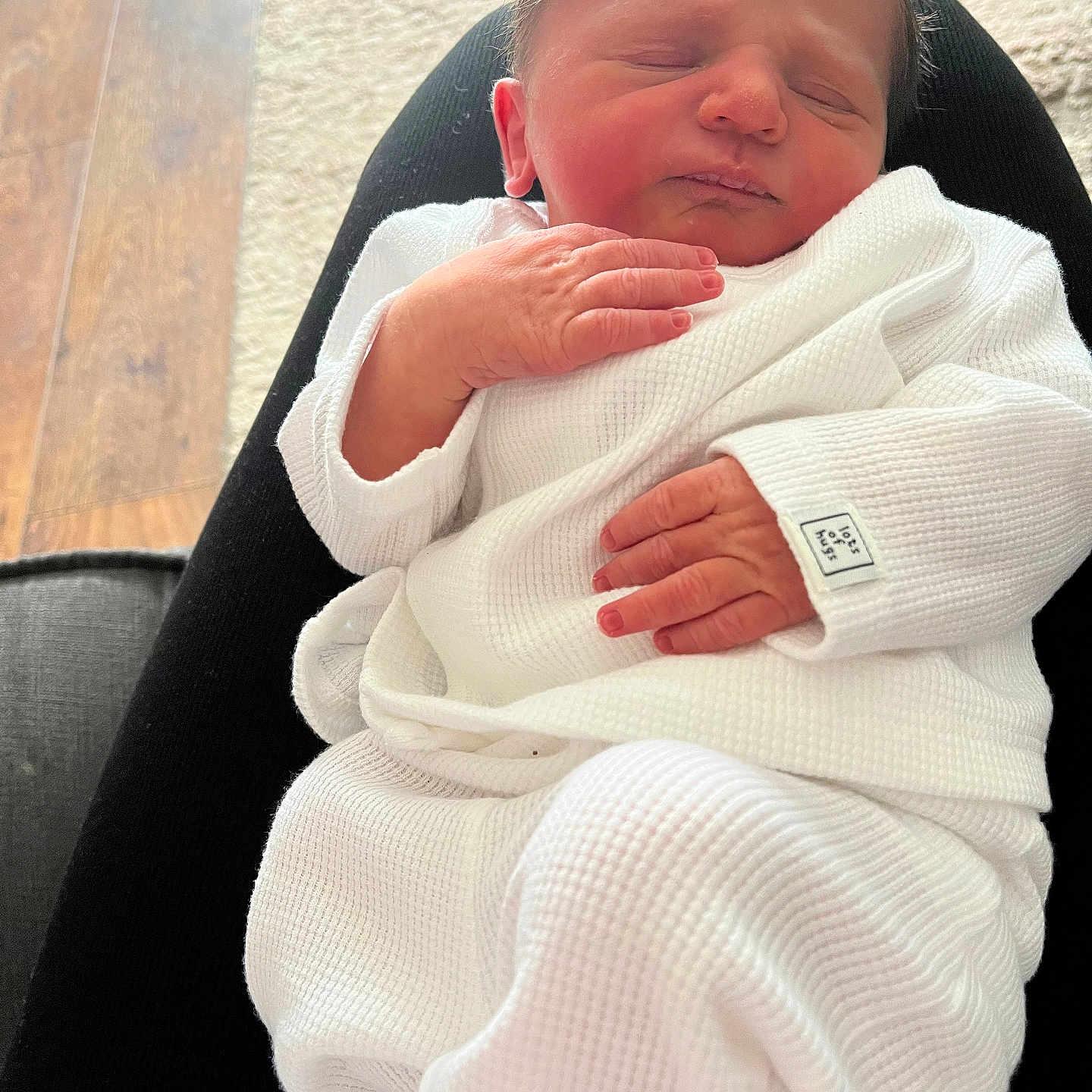 Ralphy joined the competition — help win amazing prizes! baby, cozy, cute, fabric, face, hands, indoor, infant, lap, newborn, peaceful, person, portrait, relaxed, skin, sleeping, small_hands, soft_light, texture, white_clothing