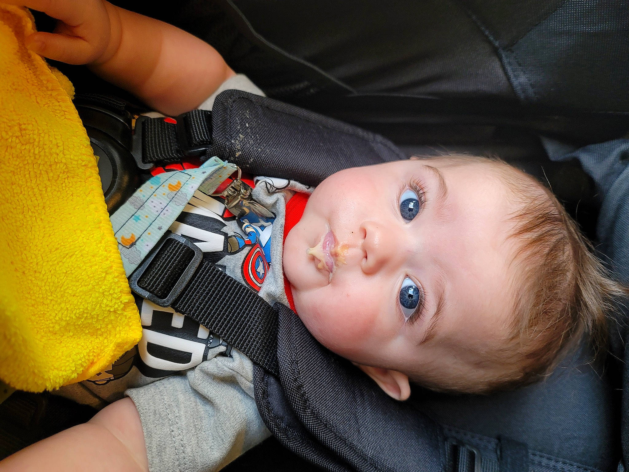 Evangeline joined the competition — help win amazing prizes! arm, baby, baby_toddler_clothing, cheek, comfort, eyelash, finger, flash_photography, fun, gesture, hand, headgear, lip, mouth, nose, person, skin, sleeve, thumb, toddler