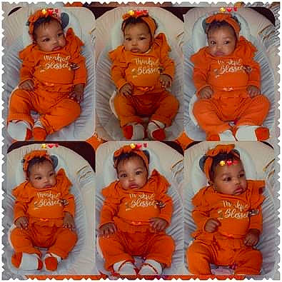 Ashani is registered to the contest to win money with this photo: baby, baby_toddler_clothing, brown, child, collage, collar, font, gesture, orange, outerwear, pattern, peach, person, personal_protective_equipment, pink, red, sharing, sleeve, team, toddler