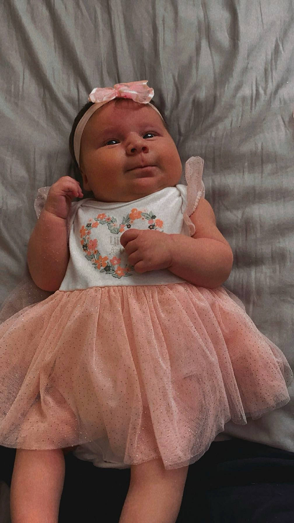 Kalliope joined the competition — help win amazing prizes! baby, baby_toddler_clothing, cheek, child, comfort, day_dress, dress, embellishment, eye, human_leg, lip, one_piece_garment, pattern, person, pink, ruffle, skin, sleeve, textile, thigh