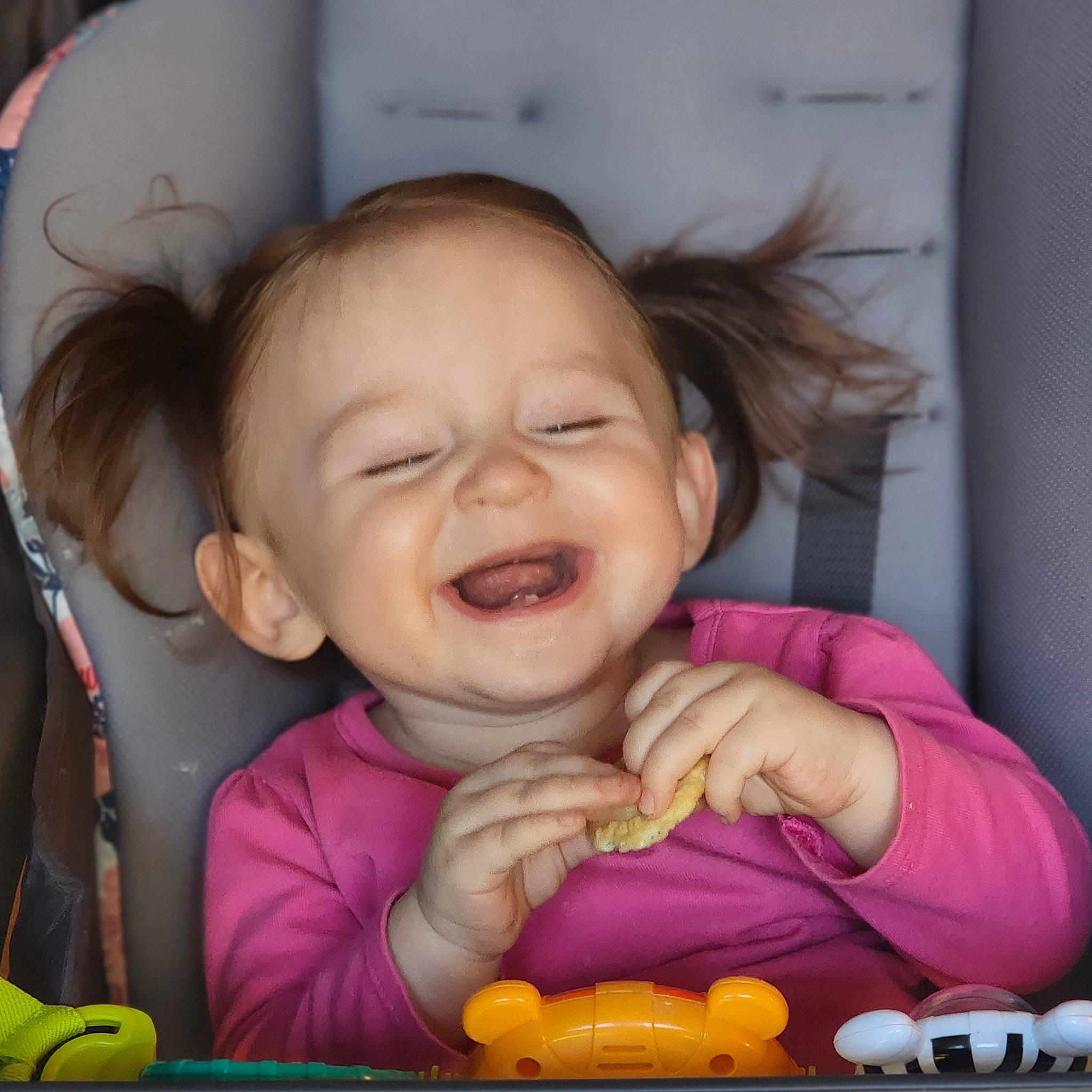 Alison joined the competition — help win amazing prizes! baby, cheek, child, eyelash, facial_expression, finger, gesture, happy, lip, mouth, nose, organ, person, photograph, pink, product, skin, smile, textile, toddler