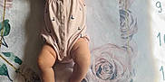 Sailor is registered to the contest to win money with this photo: arms_up, baby, celebration, child, cute, face, feet, floral_pattern, growth, happy, head, indoors, infant, lying_down, milestone_blanket, months, onesie, skin, smiling, soft_lighting