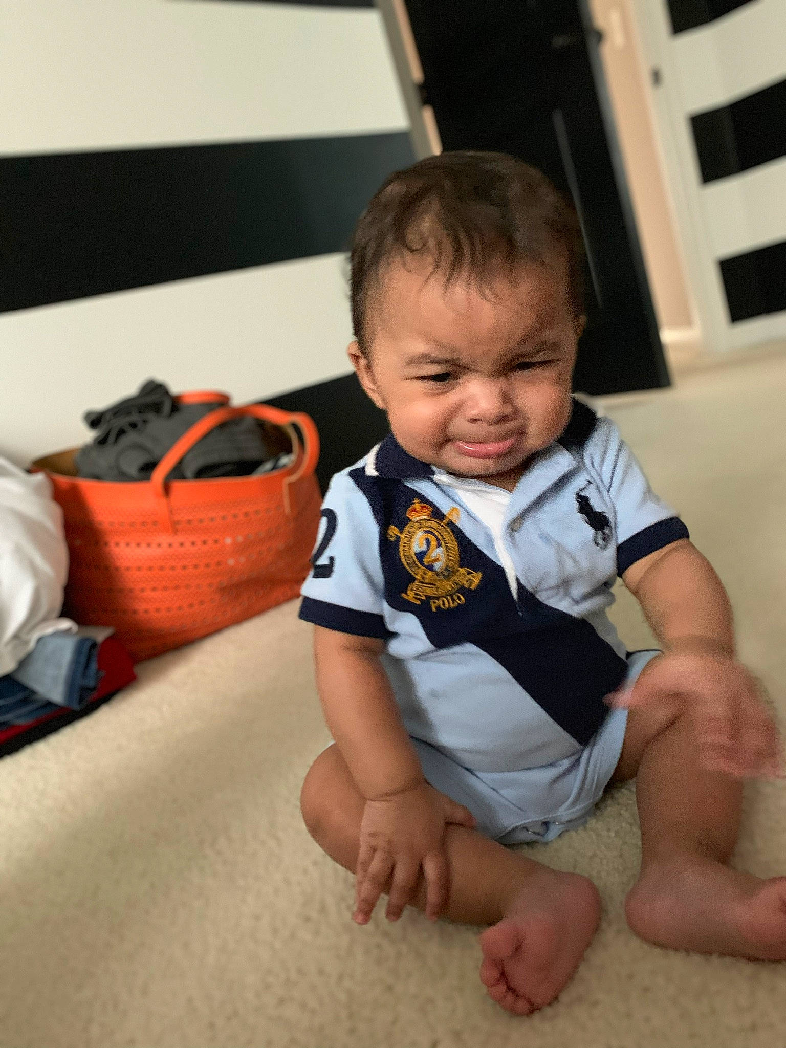 Markus is registered to the contest to win money with this photo: arm, baby, cheek, child, finger, person, play, sitting, toddler