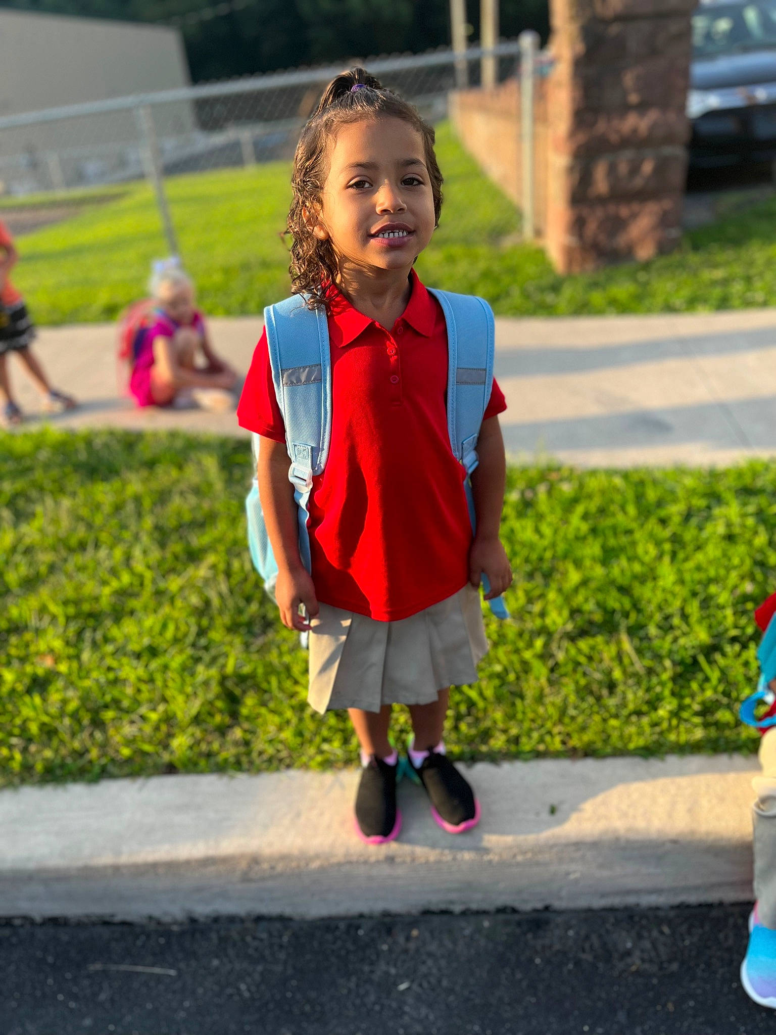 Brooklyn joined the competition — help win amazing prizes! asphalt, child, electric_blue, fun, grass, happy, infrastructure, joy, leisure, magenta, pattern, person, plant, recreation, road, school_uniform, smile, spring, street, toddler