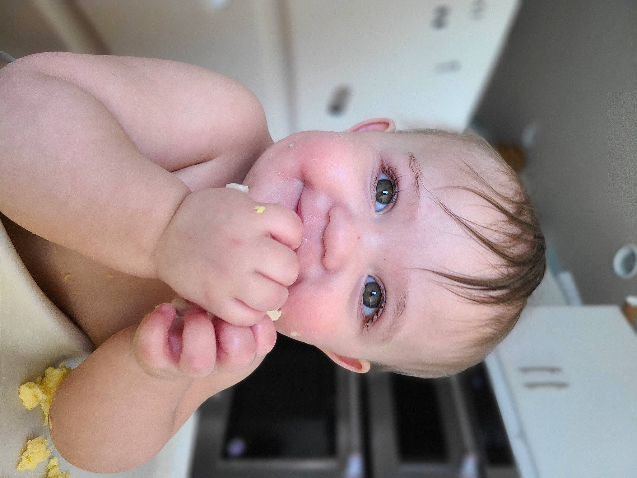 Natalie is registered to the contest to win money with this photo: baby_toddler_clothing, cheek, chin, ear, eye, eyebrow, eyelash, face, gesture, hair, hand, happy, head, iris, lip, mouth, neck, nose, person, skin