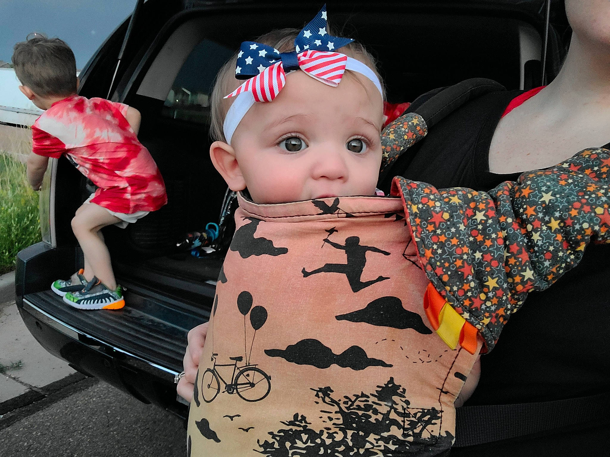 Natalie joined the competition — help win amazing prizes! automotive_design, automotive_exterior, automotive_lighting, beauty, bumper, car, car_seat, child, cool, doll, headgear, headwear, person, photograph, pink, plant, sleeve, toddler, toy, trunk
