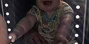 Rosaline joined the competition — help win amazing prizes! baby, reflection, mirror, smile, joy, pajamas, light, hand, face, infant, cute, indoor, child, happy, mirror_lights, expression, playful, skin, portrait, reflection_image