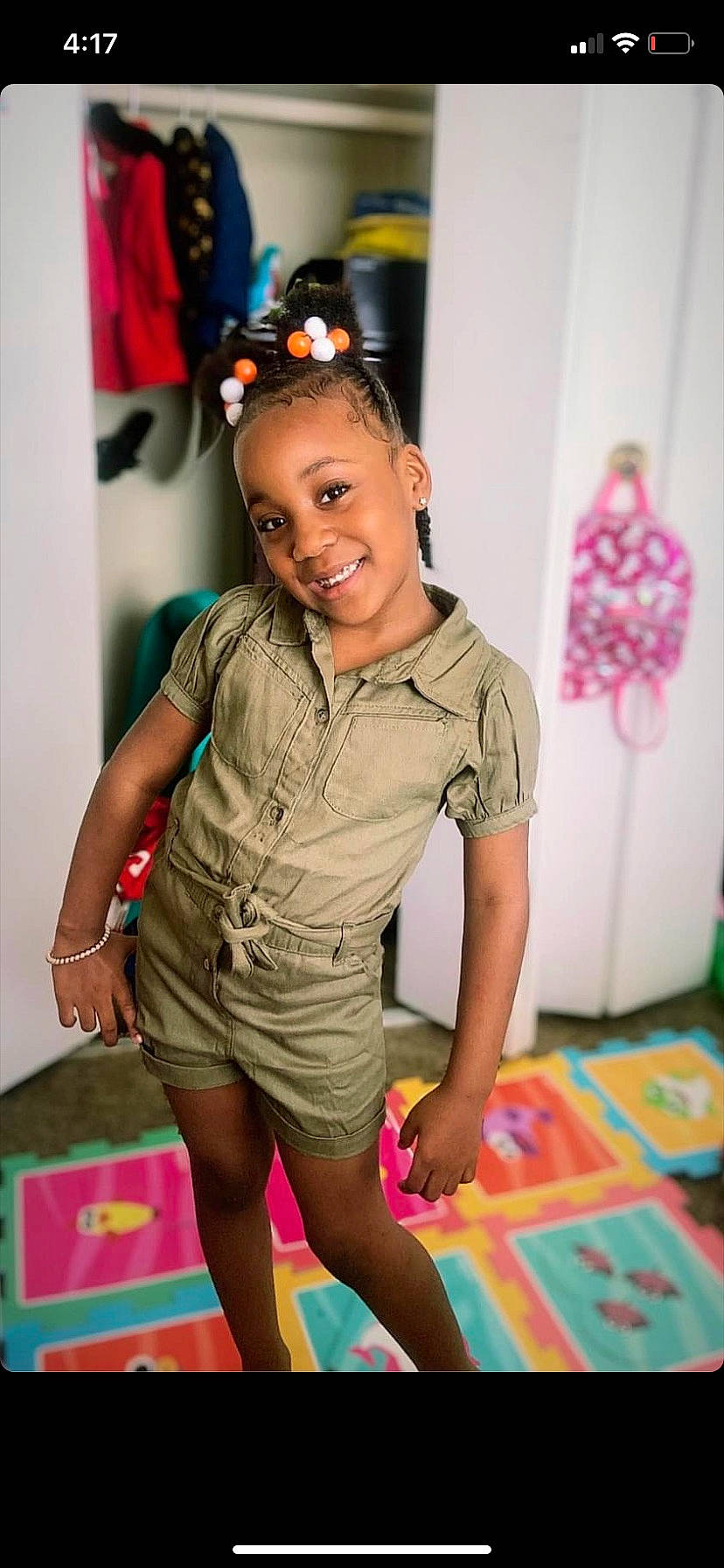 Llayla is registered to the contest to win money with this photo: black_hair, child, event, fashion_design, flooring, fun, happy, human_leg, jewellery, joy, leg, leisure, magenta, neck, person, pink, shoulder, skin, sleeve, smile