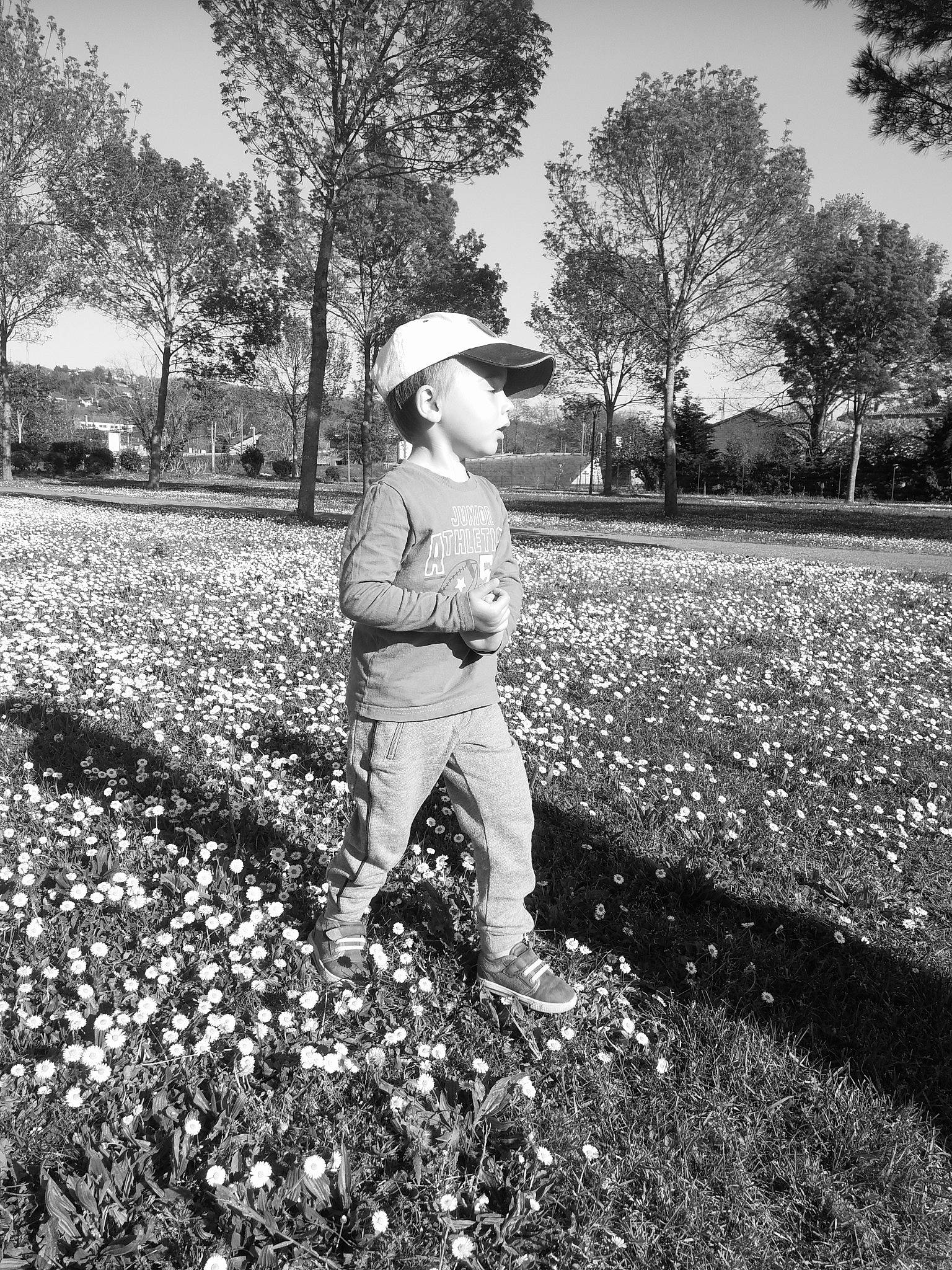 Ethan a rejoint le concours — aidez-le/la à gagner de superbes lots ! asphalt, black, black_and_white, fedora, flower, footwear, grass, hat, landscape, people_in_nature, person, plant, road, road_surface, sky, standing, style, sun_hat, tints_and_shades, tree