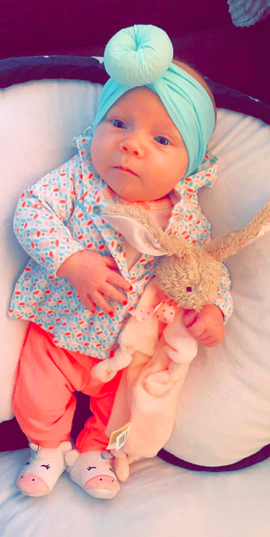 Regan joined the competition — help win amazing prizes! baby, baby_products, baby_toddler_clothing, cheek, child, headgear, peach, person, pink, product, skin, textile, toddler