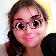 Saliha a rejoint le concours — aidez-le/la à gagner de superbes lots ! cheek, doll, ear, eyebrow, eyelash, eyewear, forehead, glasses, goggles, iris, jaw, lip, mouth, neck, nose, pink, skin, smile, toy, vision_care