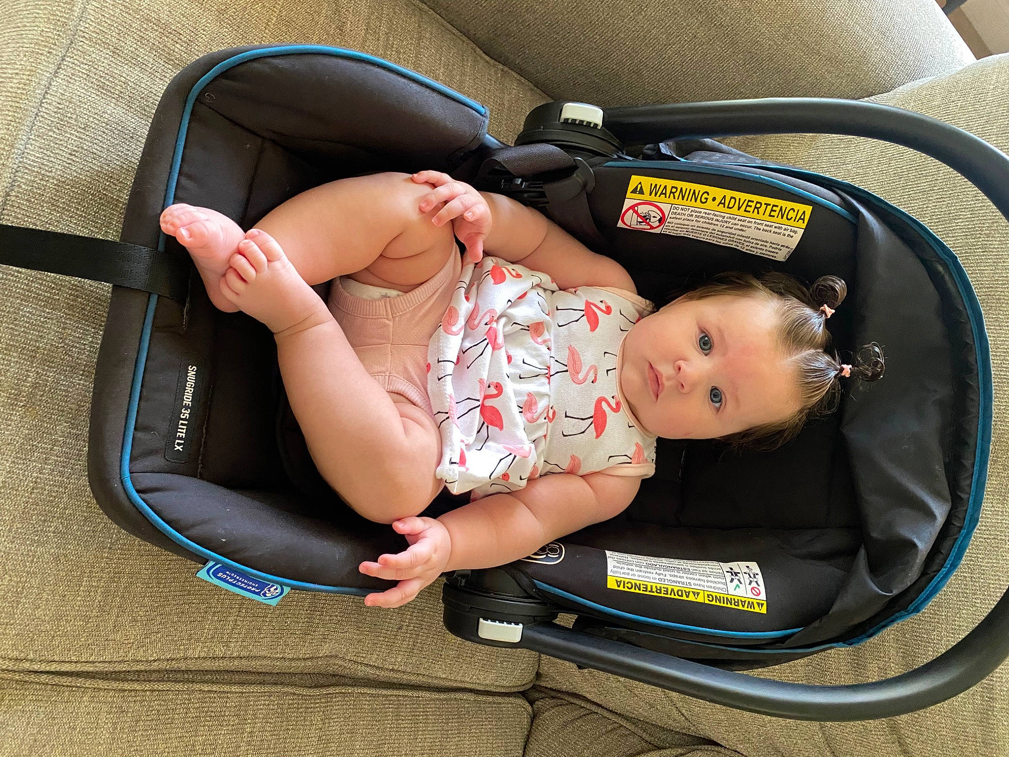 Isabel joined the competition — help win amazing prizes! arm, auto_part, baby, baby_carriage, baby_products, baby_toddler_clothing, bag, baggage, car_seat, child, comfort, fashion_accessory, lap, luggage_and_bags, person, product, sitting, thigh, toddler, travel