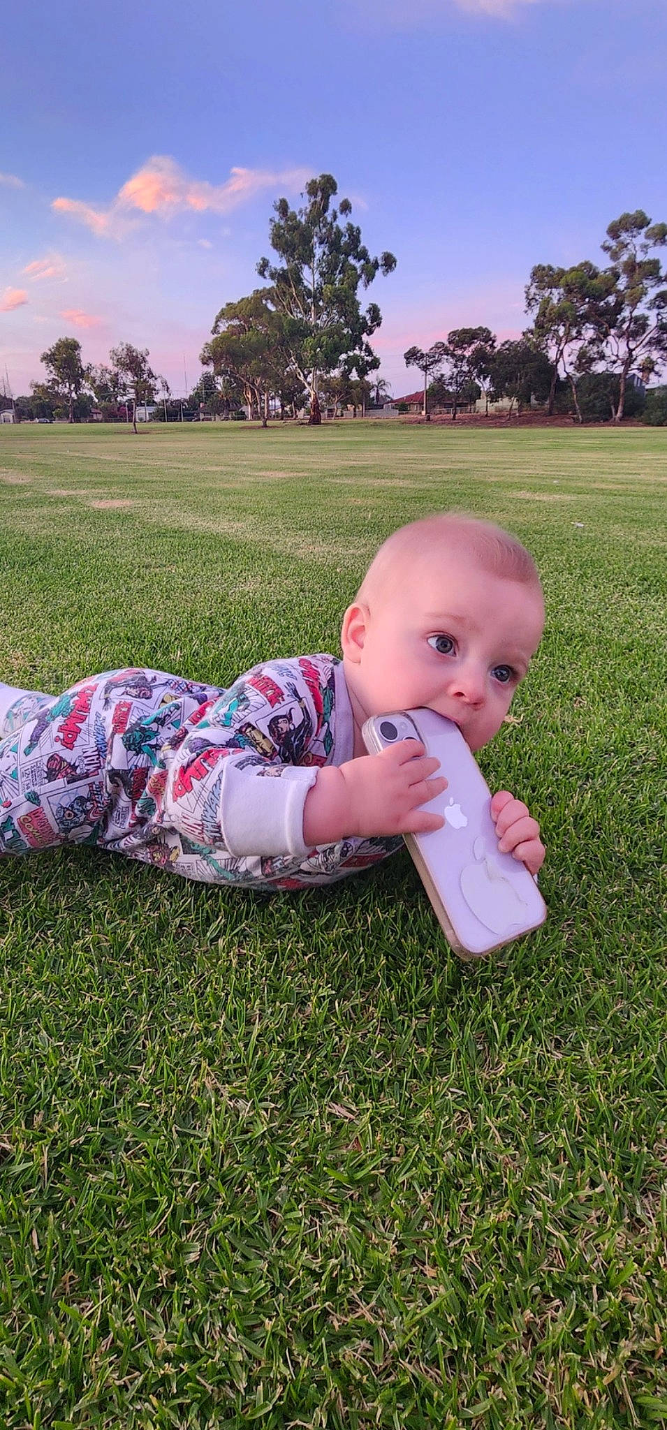 Finnley is registered to the contest to win money with this photo: baby, baby_toddler_clothing, cloud, fun, grass, grass_family, grassland, happy, landscape, lawn, leaf, leisure, meadow, natural_environment, people_in_nature, person, pink, plant, sky, toddler