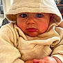Ethan a rejoint le concours — aidez-le/la à gagner de superbes lots ! baby, child, hoodie, beige, hands, face, curious, indoor, person, cute, closeup, skin, sweatshirt, young, portrait, expression, infant, cozy, looking, casual