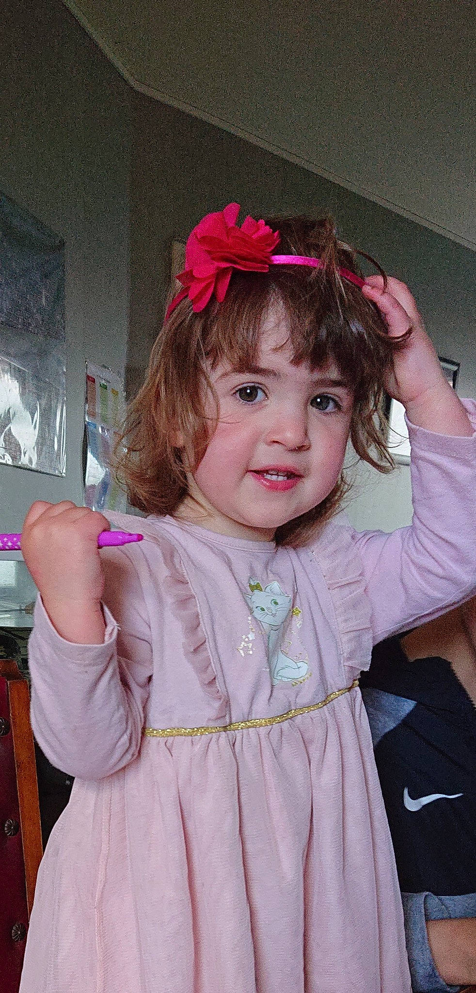 Nilusi participe au concours pour gagner de l'argent avec cette photo : baby_toddler_clothing, cheek, chin, clothing, dress, eye, eyelash, facial_expression, hairstyle, happy, iris, lip, neck, person, pink, purple, skin, sleeve, smile, standing