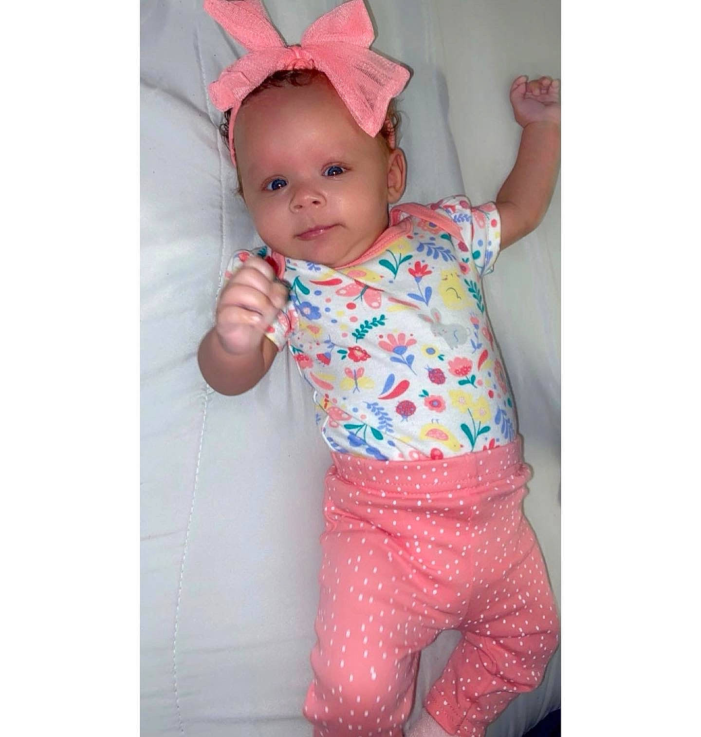 Symphanie joined the competition — help win amazing prizes! arm, baby, baby_toddler_clothing, cap, dress, eye, face, hand, happy, head, headwear, human_body, neck, outerwear, person, pink, product, shirt, sleeve, smile